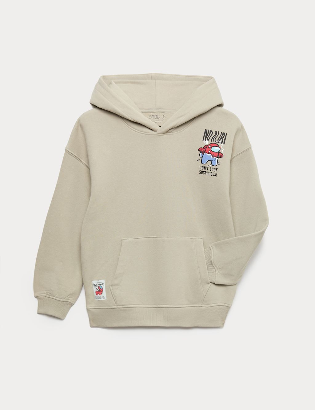 M&S Cotton Rich Among Us&trade; Graphic Hoodie (6-16 Yrs) - 10-11 Years - Light Khaki, Light Khaki
