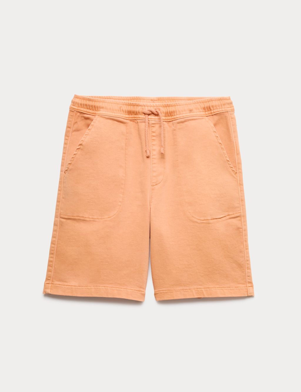 M&S Cotton Rich Garment Dyed Shorts (6-16 Yrs) - 10-11 Years - Orange, Orange