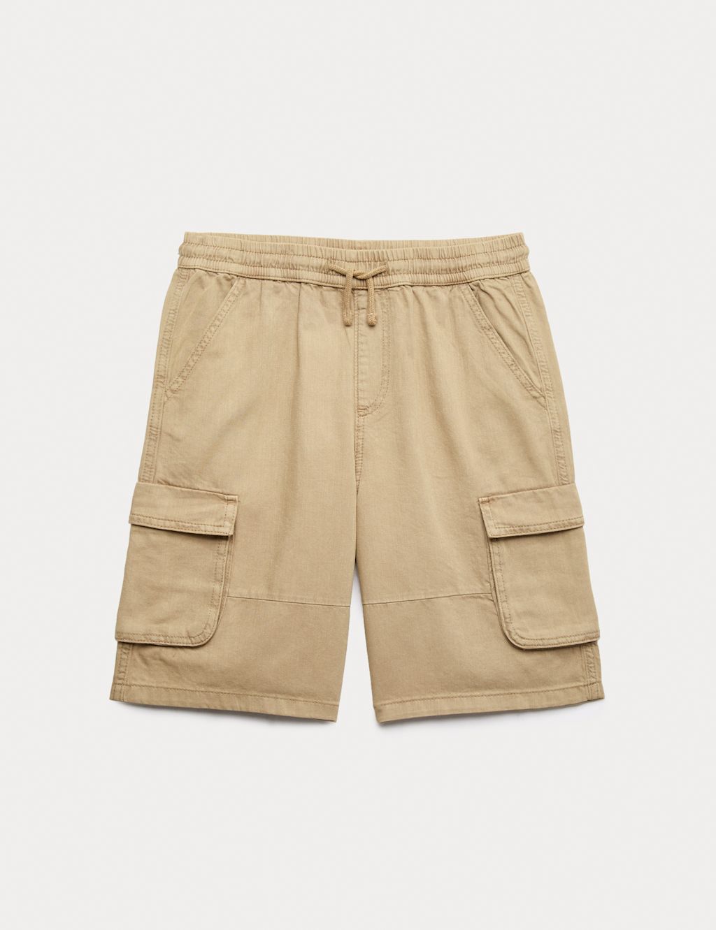 M&S Pure Cotton Cargo Shorts (6-16 Yrs) - 10-11 Years - Stone, Stone