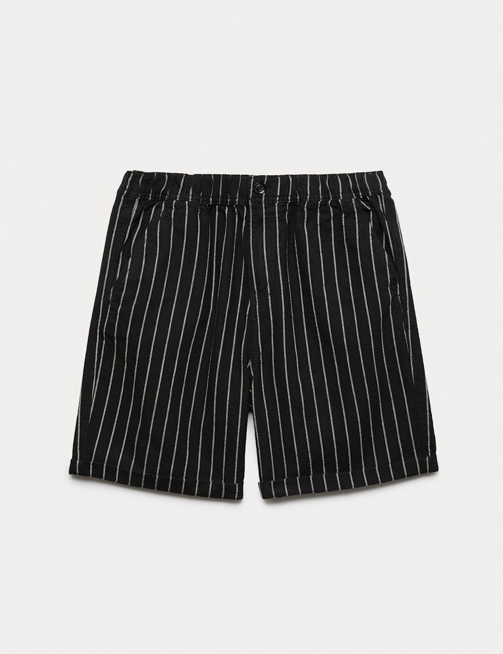 M&S Pure Cotton Striped Shorts (6-16 Yrs) - 13-14 Years - Black Mix, Black Mix