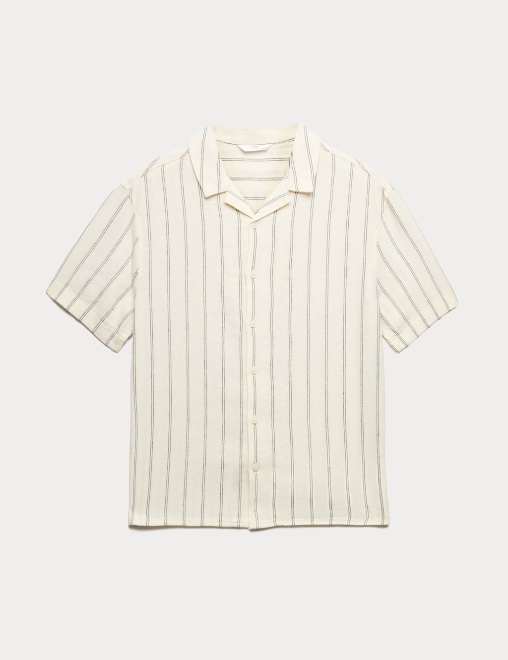 M&S Linen Rich Striped Shirt (6-16 Yrs) - 10-11 Years - Ecru Mix, Ecru Mix