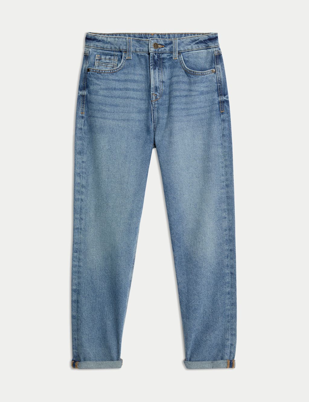 M&S Pure Cotton Relaxed Fit Jeans (6-16 Yrs) - 10-11 - Medium Blue, Medium Blue