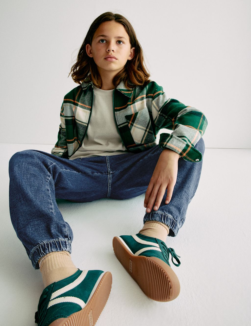 M&S Cotton Rich Denim Drawstring Jeans (6-16 Yrs) - 14-15 Years - Dark Denim, Dark Denim