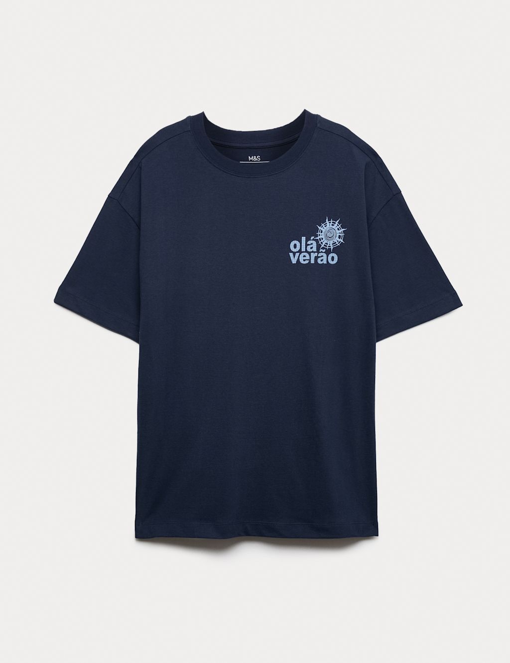 M&S Pure Cotton Graphic Sun T-Shirt (6-16 Yrs) - 11-12 Years - Navy, Navy