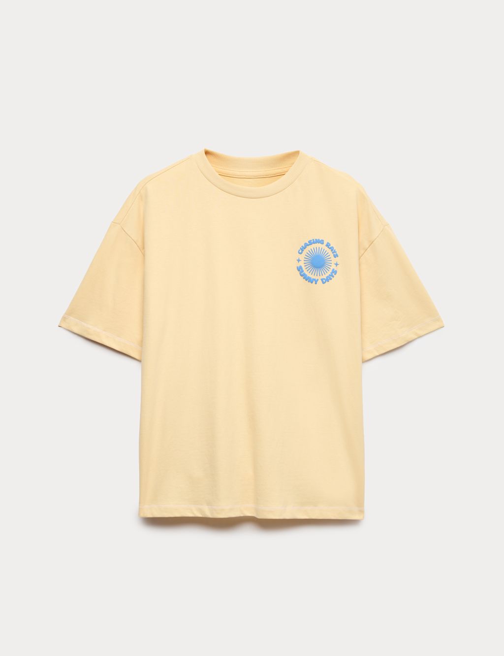 M&S Pure Cotton Graphic Sun T-Shirt (6-16 Yrs) - 12-13 Years - Yellow, Yellow