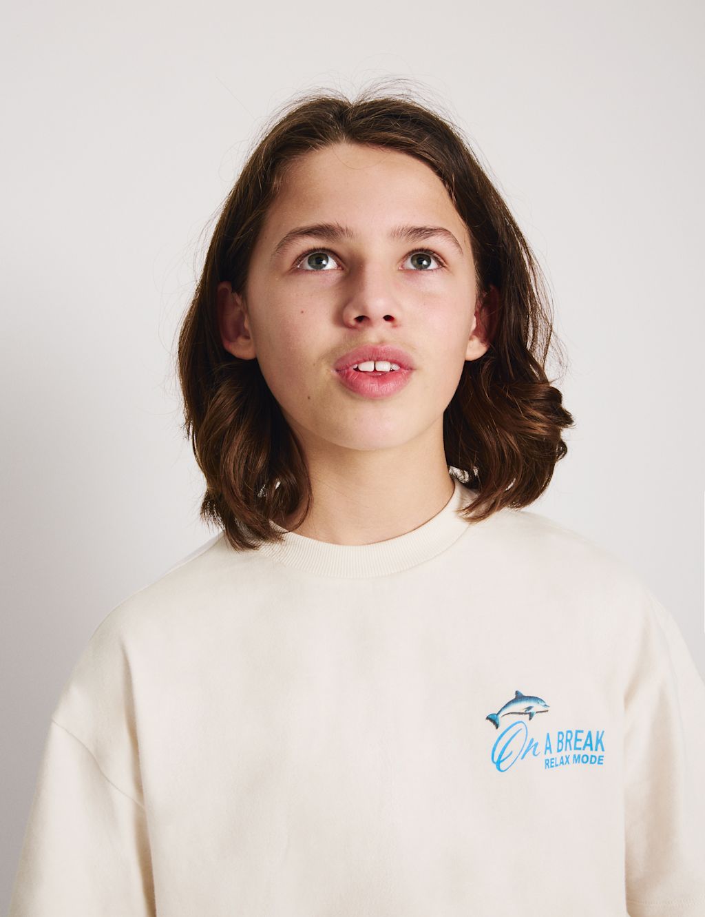 M&S Pure Cotton Graphic T-Shirt (6-16 Yrs) - 6-7 Years - White, White