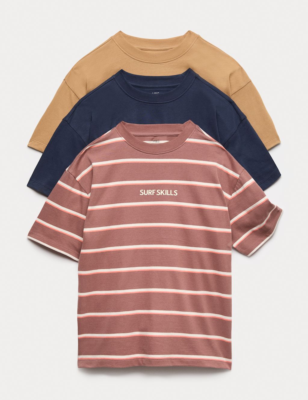 M&S 3 Pack Pure Cotton Graphic T-Shirts (6-16 Yrs) - 10-11 Years - Multi, Multi