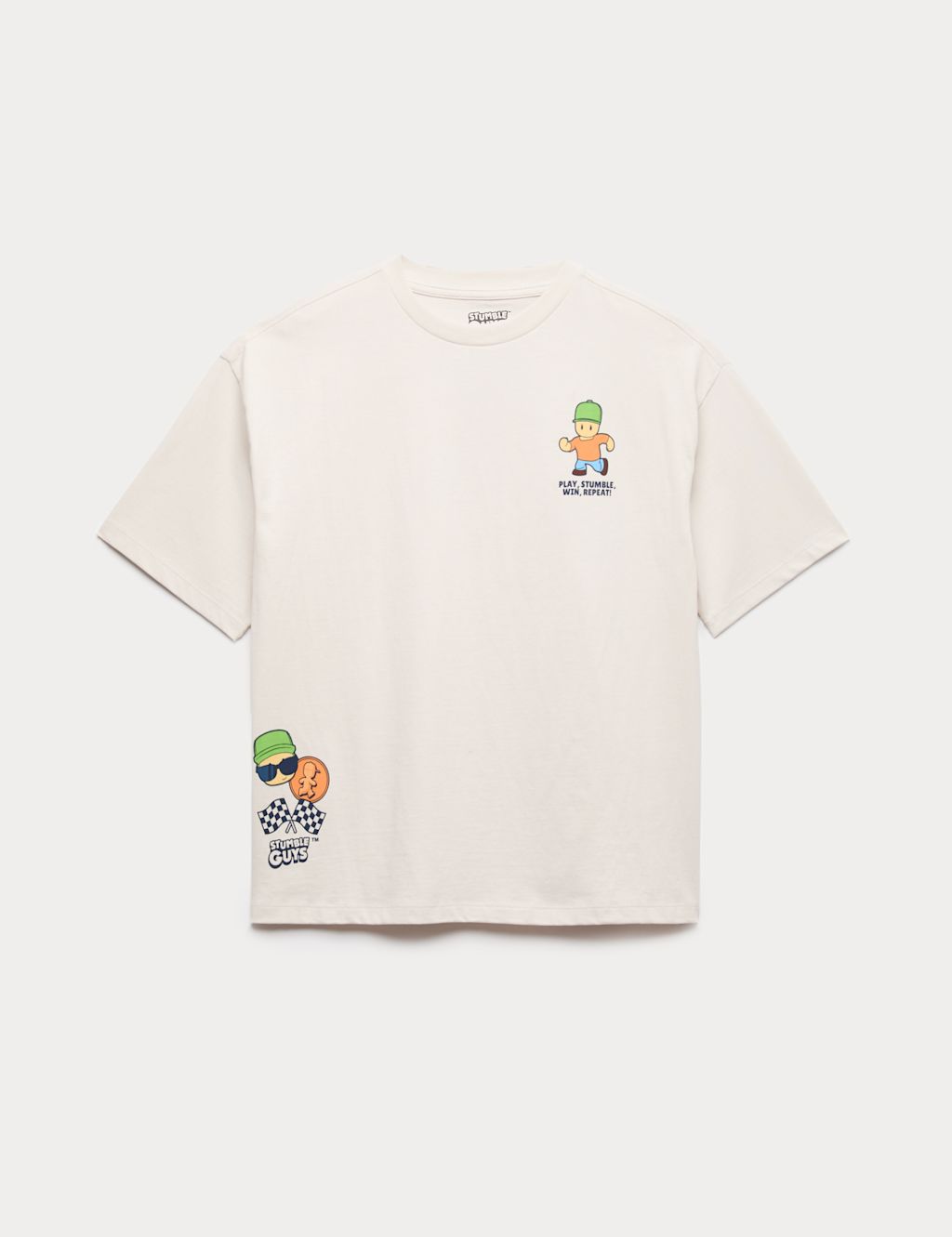 M&S Pure Cotton Stumble Guys&trade; Graphic T-Shirt (6-16 Yrs) - 8-9 Years - Ivory, Ivory