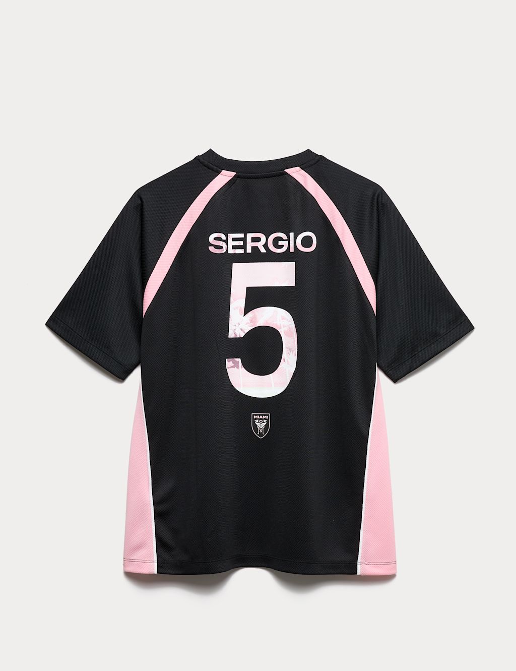 M&S InterMiami&trade; Sergio Football T-Shirt (6-16 Yrs) - 10-11 Years - Black, Black