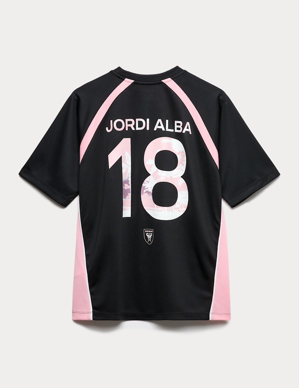 M&S InterMiami&trade; Jordi Alba Football T-Shirt (6-16 Yrs) - 10-11 Years - Black, Black