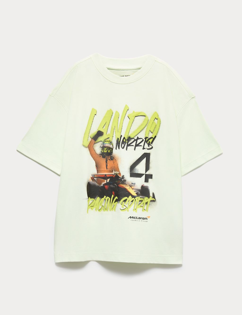 M&S Pure Cotton McLaren&trade; Graphic T-Shirt (6-16 Yrs) - 10-11 Years - Lime, Lime