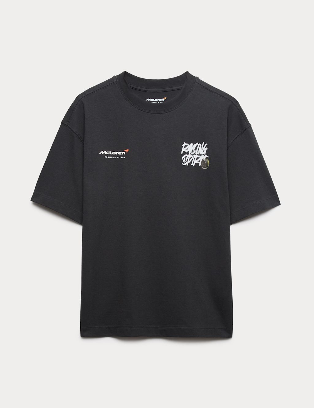 M&S Pure Cotton McLaren&trade; Graphic T-Shirt (6-16 Yrs) - 10-11 Years - Black, Black