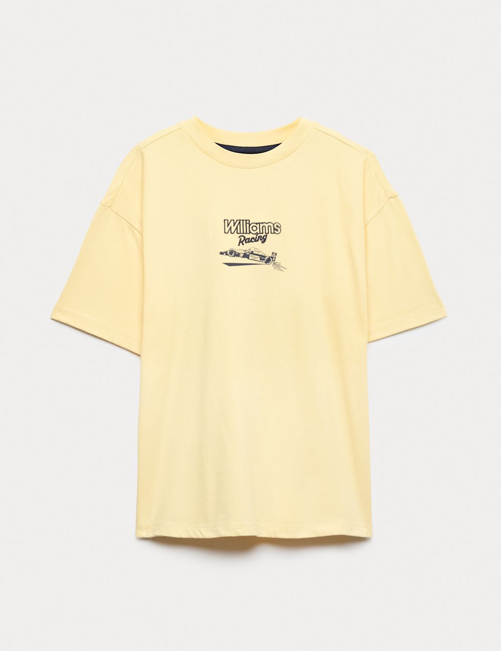 M&S Pure Cotton Williams Racing Graphic T-Shirt (6-16 Yrs) - 6-7 Years - Yellow, Yellow
