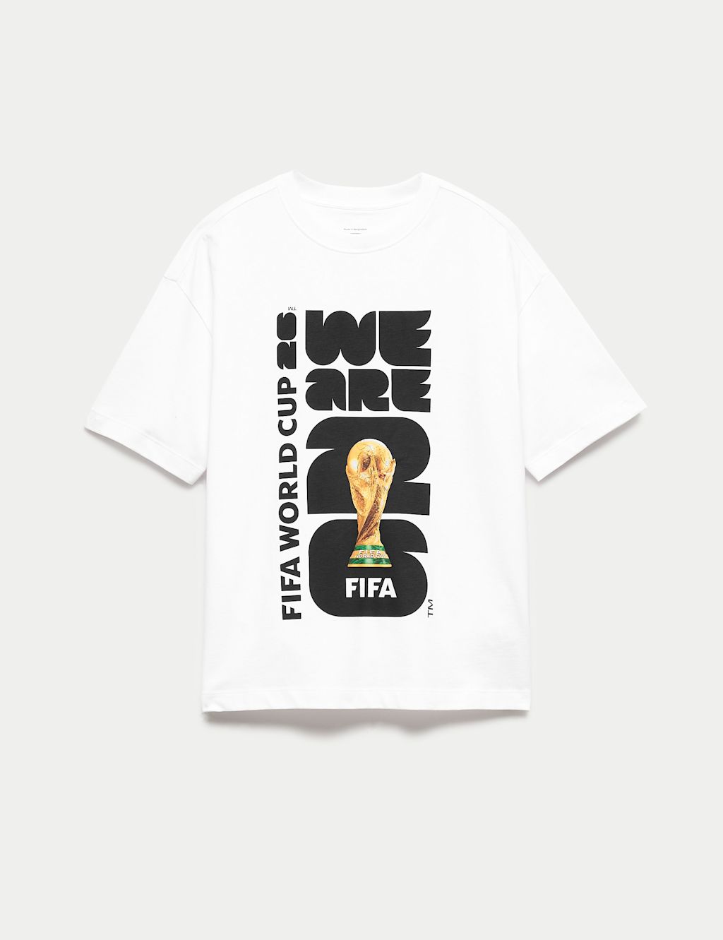 M&S Pure Cotton FIFA World Cup 26&trade; T-Shirt (2-16 Yrs) - 10-11 Years - White, White