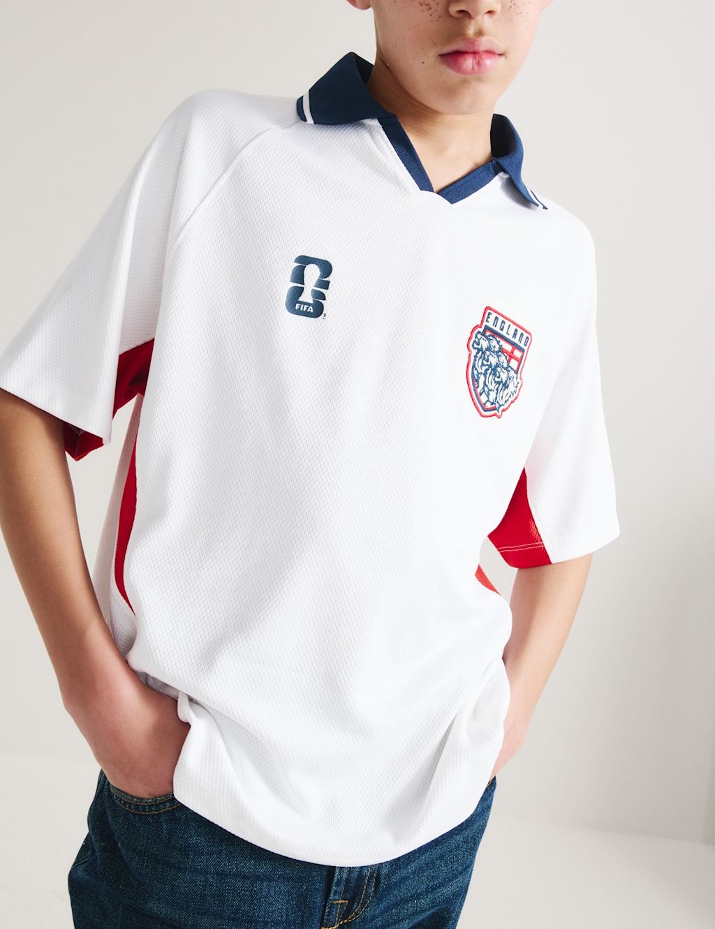 M&S FIFA World Cup 26&trade; England Football T-Shirt (2-16 Yrs) - 10-11 Years - White, White