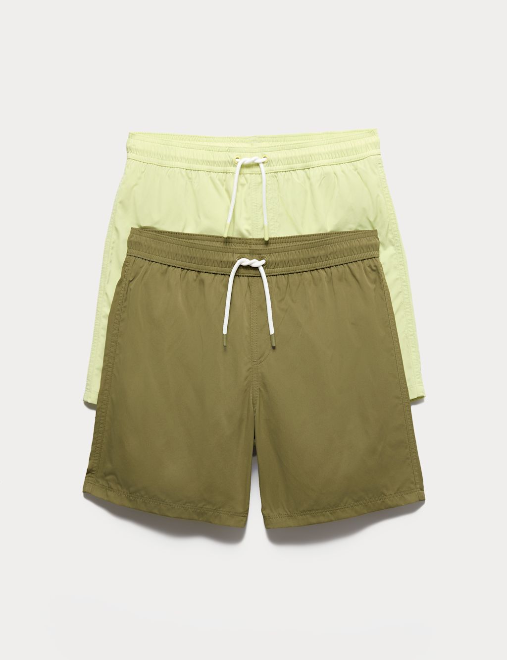 M&S 2 Pack Swim Shorts (6-16 Yrs) - 10-11 Years - Lime Mix, Lime Mix