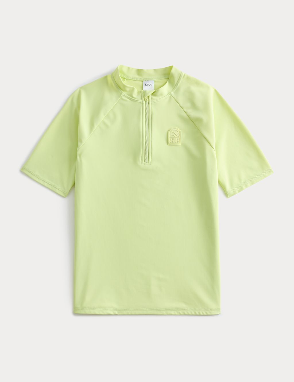 M&S Plain Rash Vest (6-16 Yrs) - 10-11 Years - Lime, Lime