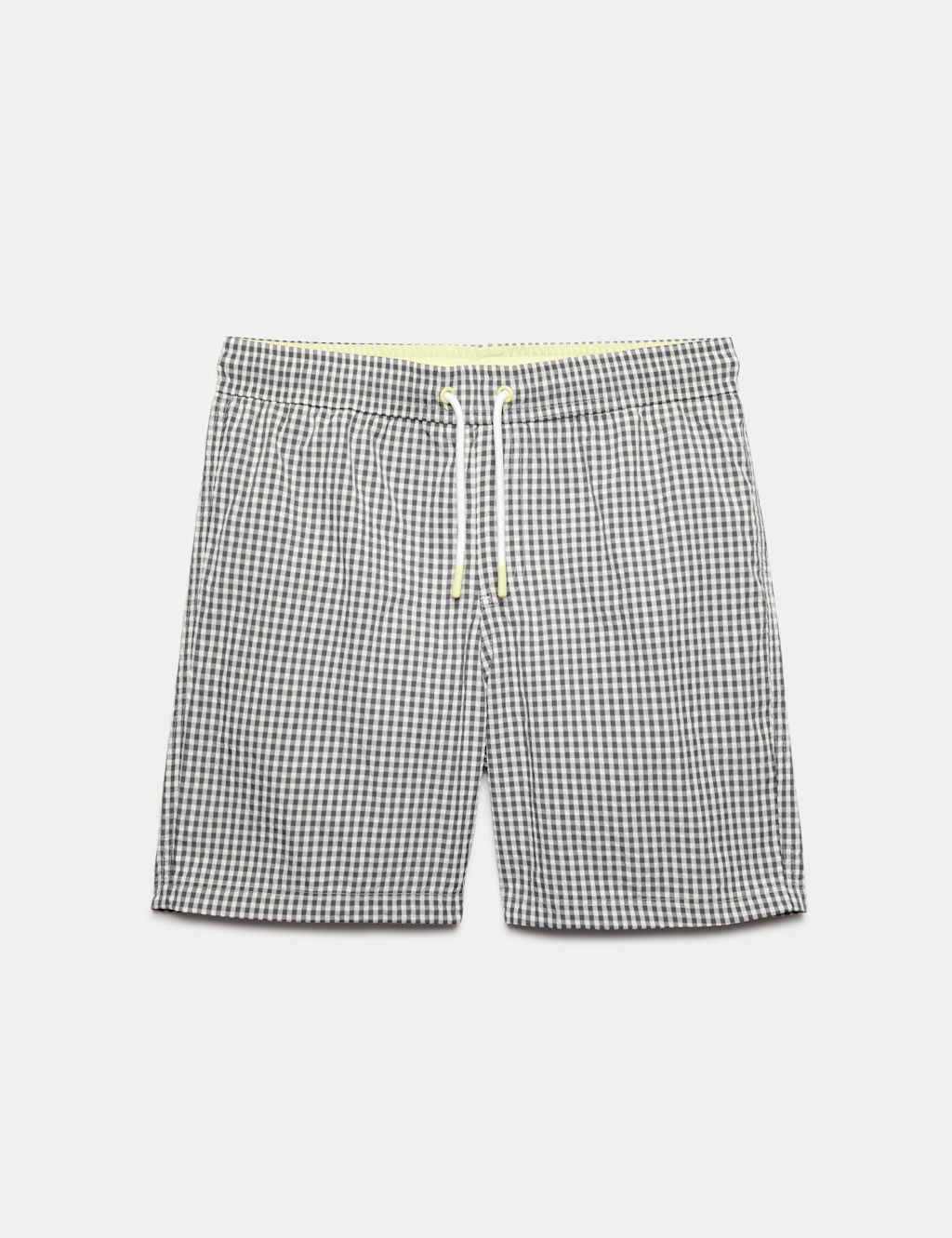 M&S Gingham Patterned Swim Shorts (6-16 Yrs) - 10-11 Years - Black, Black
