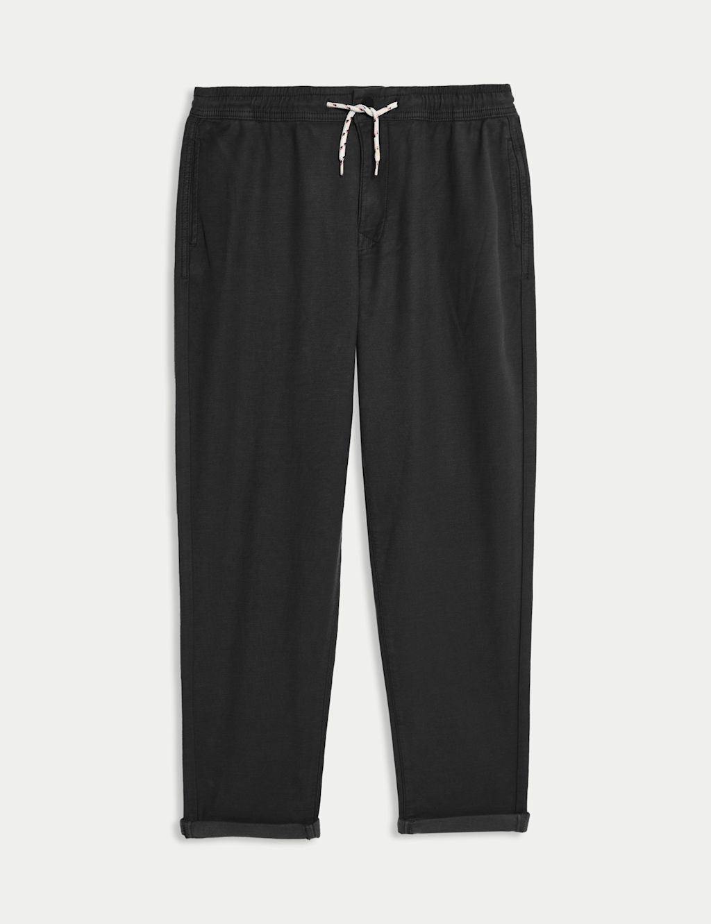 M&S Relaxed Cotton Rich Elasticated Waist Chinos (6-16 Yrs) - 8-9 Y - Black, Black