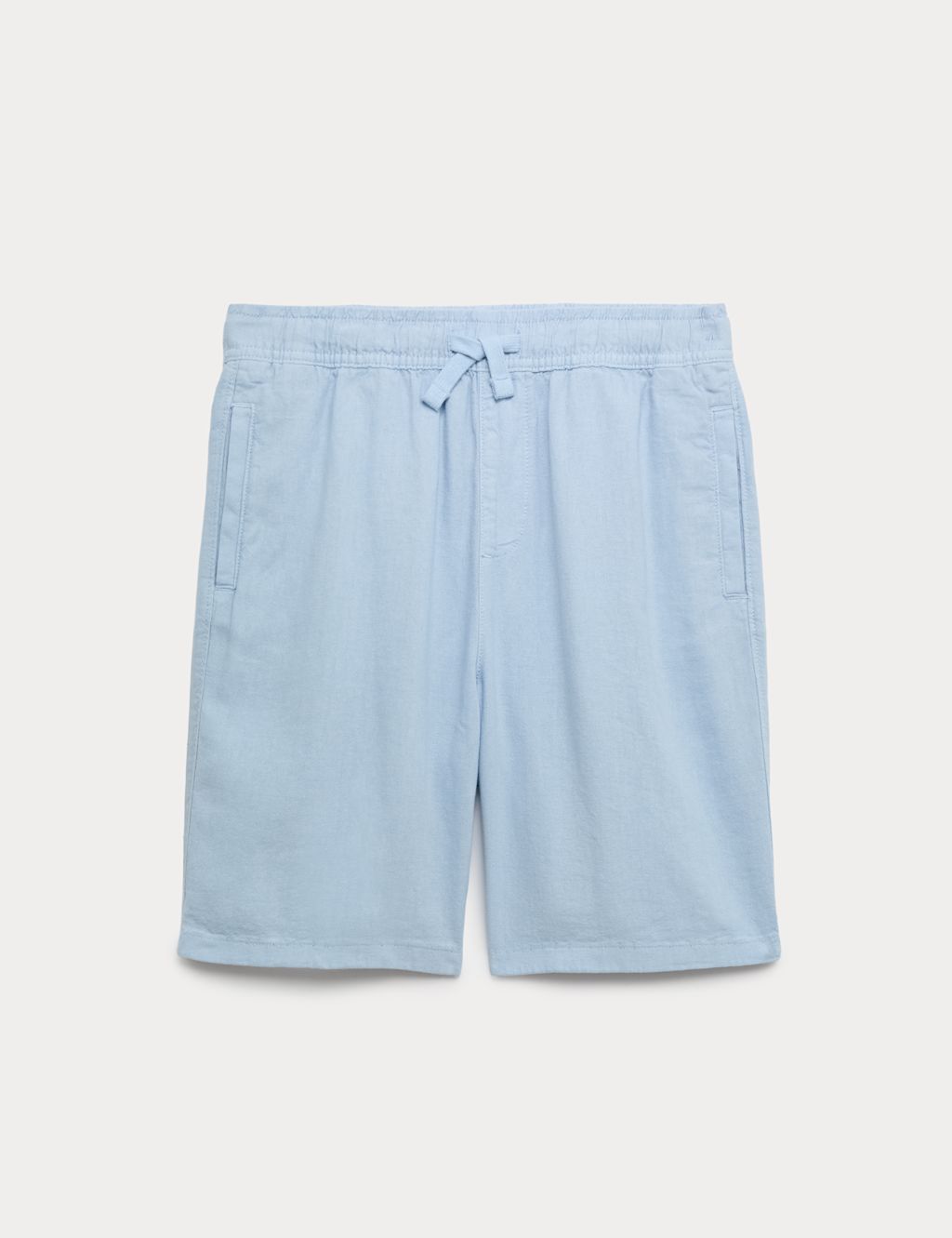 M&S Linen Rich Shorts (6-16 Yrs) - 13-14 Years - Blue, Blue