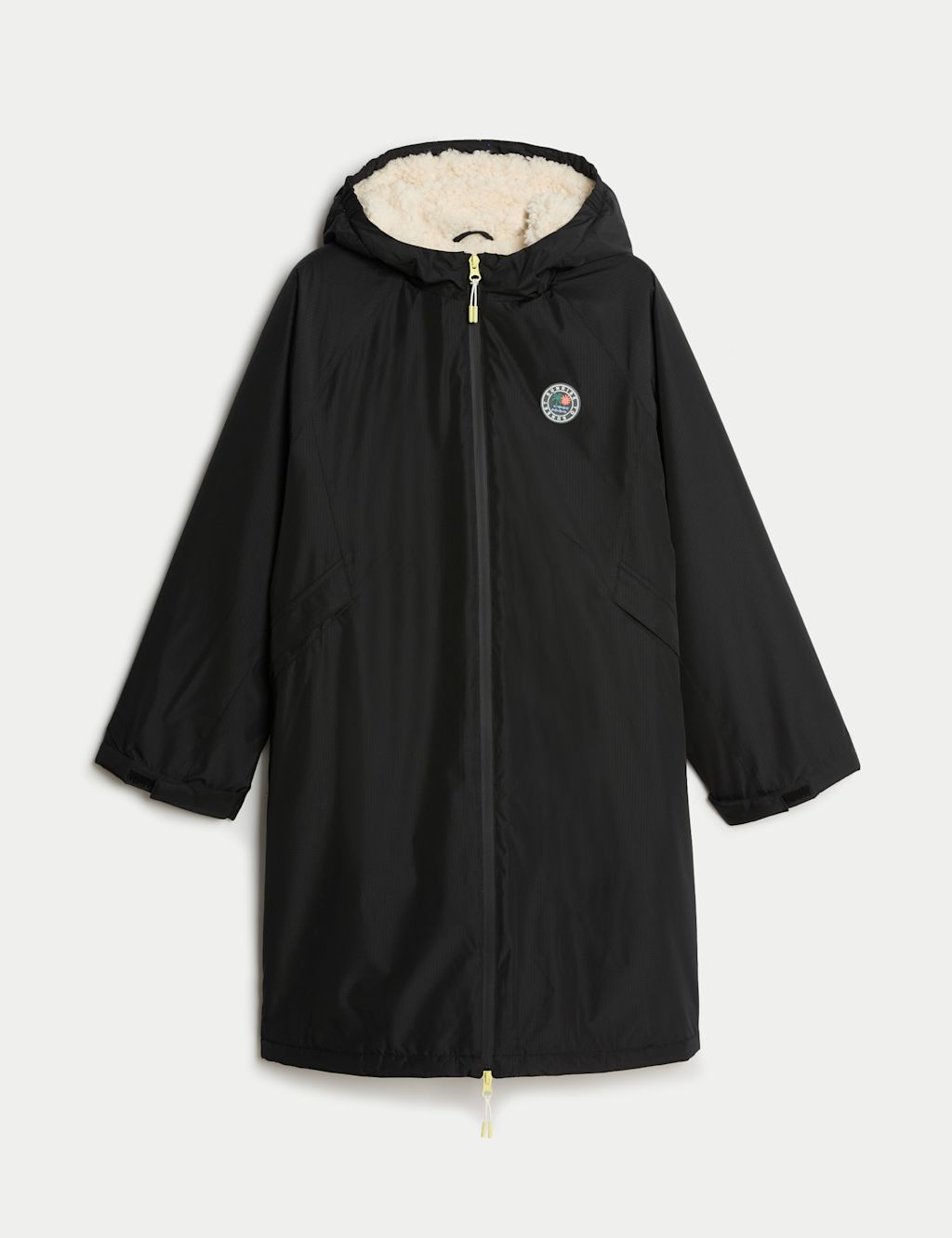 M&S Pure Cotton Hooded Changing Robe (3-14 Yrs) - 10-14 - Black Mix, Black Mix