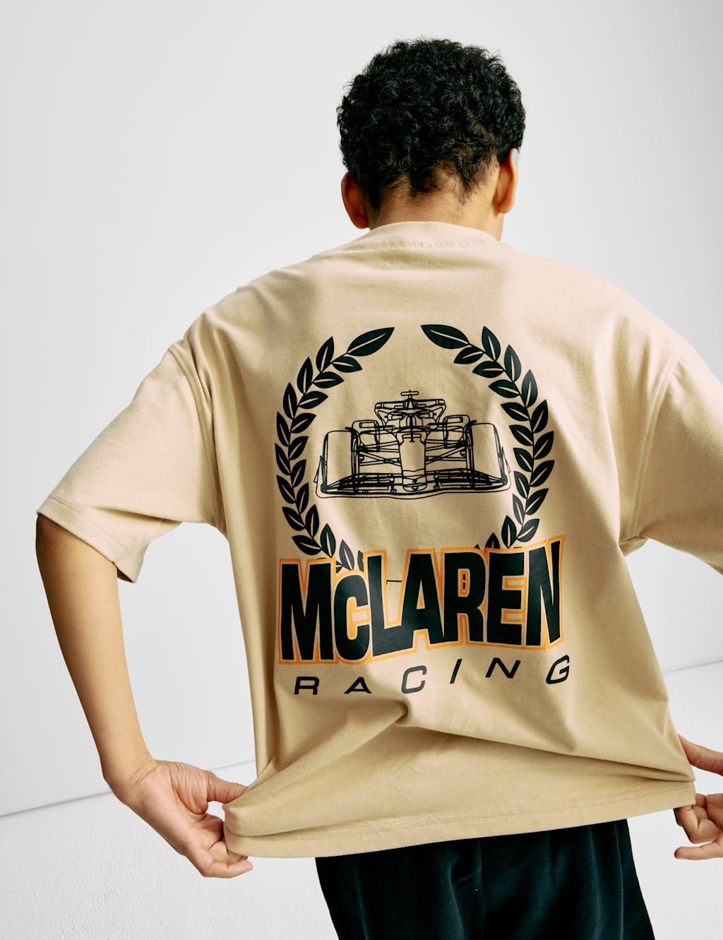 M&S Pure Cotton McLaren F1 Team T-Shirt (2-16 Yrs) - 10-11 - Putty, Putty
