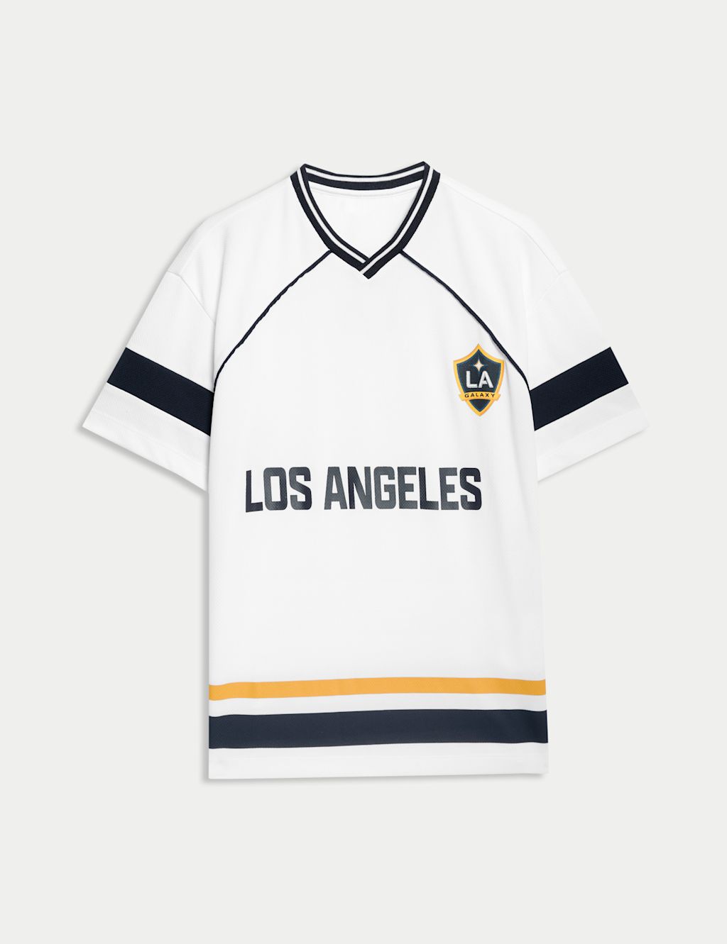 M&S LA Galaxy™ T-Shirt (6-16 Yrs) - 9-10Y - White Mix, White Mix