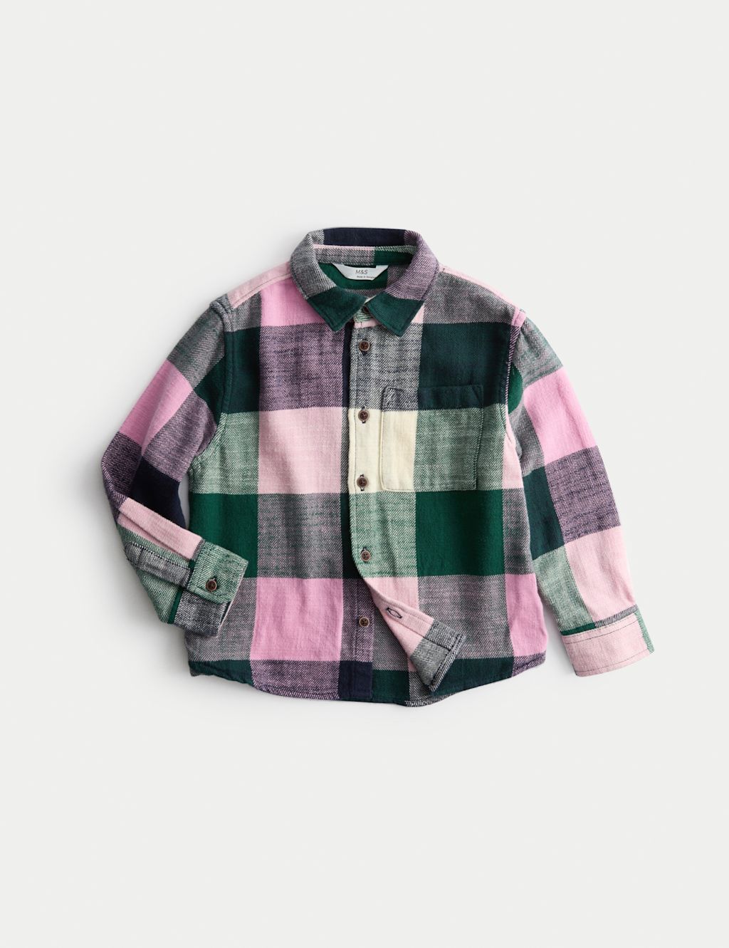 M&S Pure Cotton Checked Shirt (2-8 Yrs) - 2-3 Y - Multi, Multi
