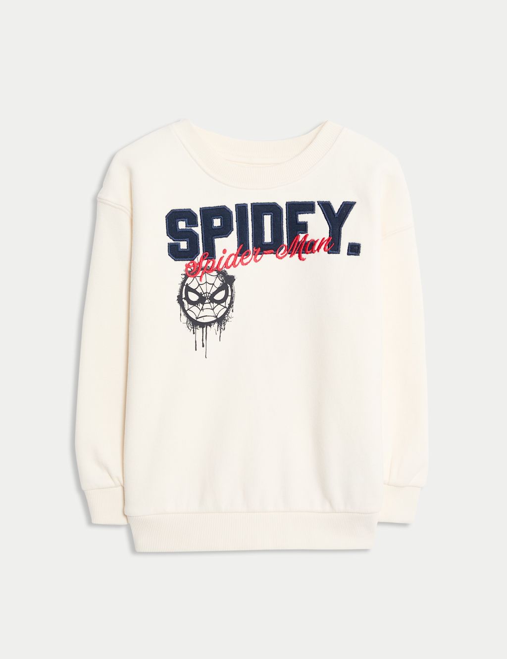 M&S Cotton Rich Spider-Man™ Sweatshirt (2-8 Yrs) - 2-3 Y - Cream, Cream