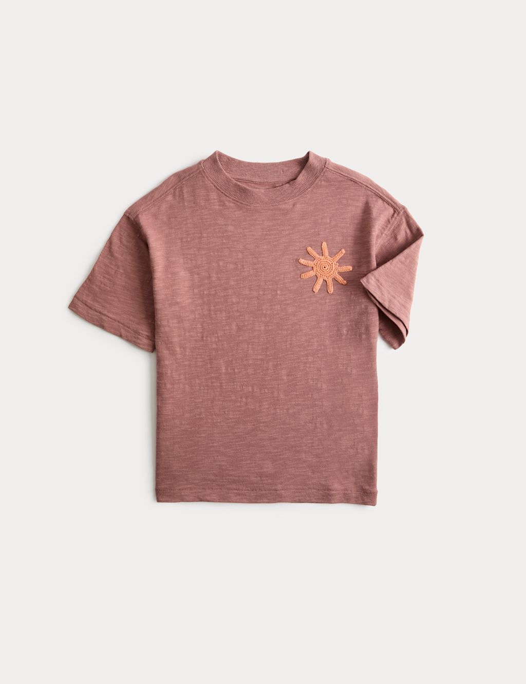 M&S Pure Cotton Embroidered T-Shirt (2-8 Yrs) - 2-3 Years - Mocha, Mocha