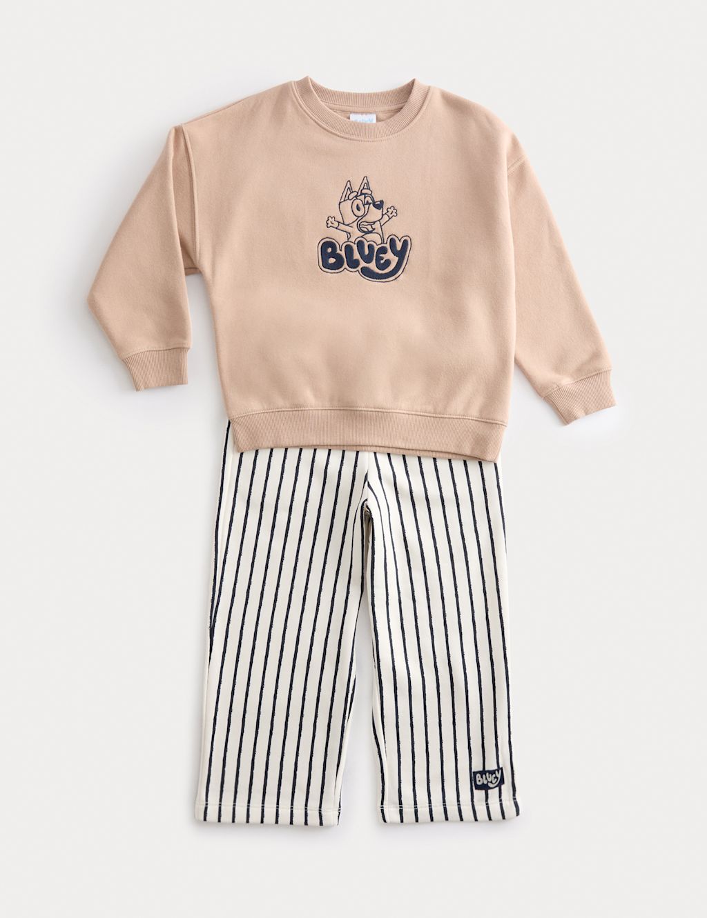 M&S Cotton Rich Bluey™ Top & Bottom Outfit (2-8 Yrs) - 2-3 Y - Neutral Brown, Neutral Brown