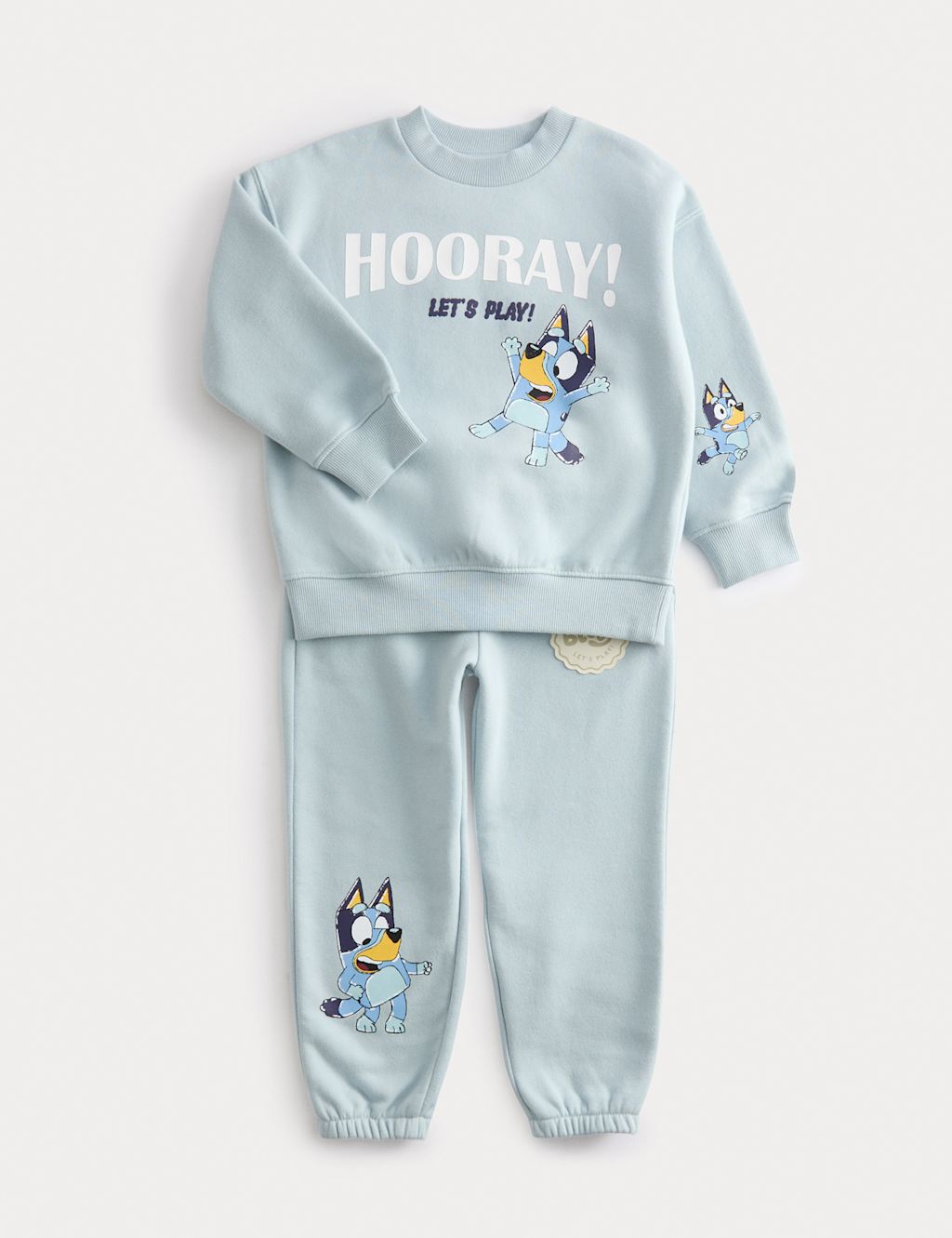 M&S Cotton Rich Bluey™ Outfit (2-8 Yrs) - 2-3 Y - Pale Green, Pale Green