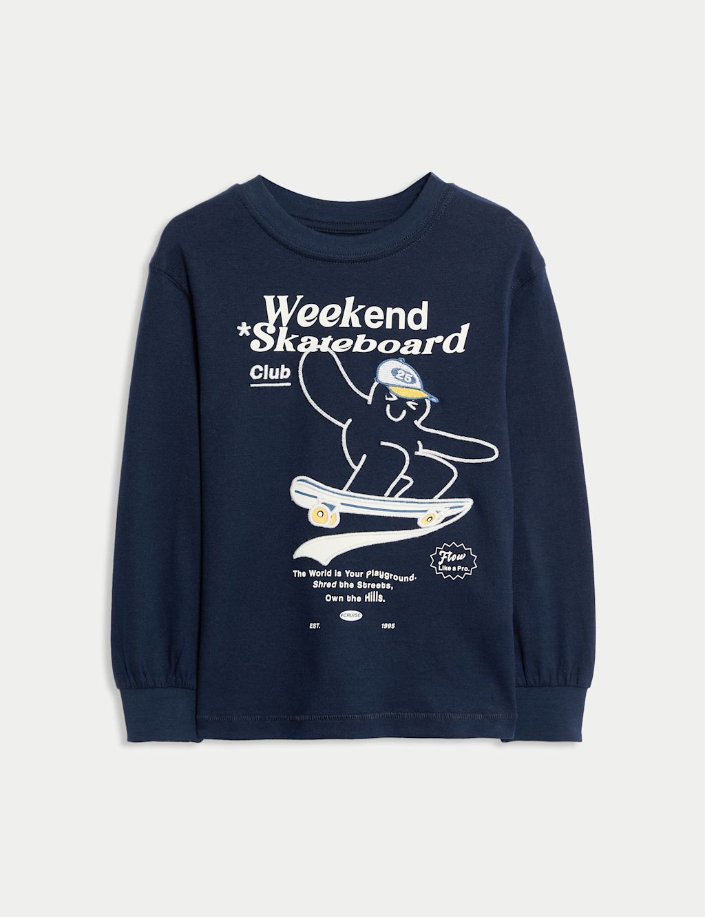 Marks and Spencer Pure Cotton T-Shirt (2-8 Yrs) - 2-3 Y - Navy, Navy