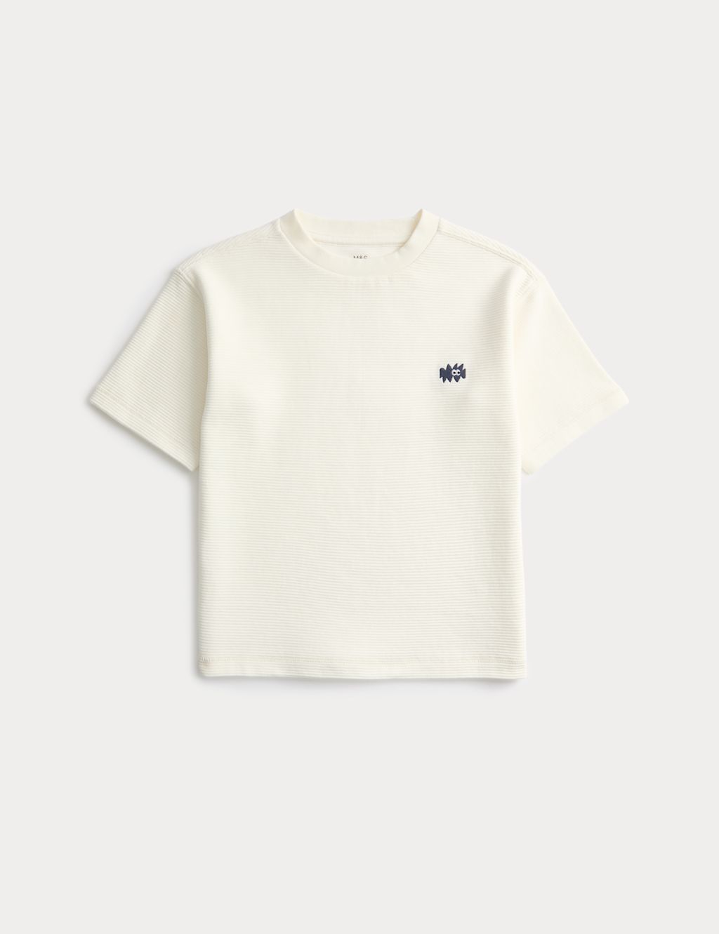 M&S Pure Cotton Ribbed T-Shirt (2-8 Yrs) - 2-3 Years - White, White