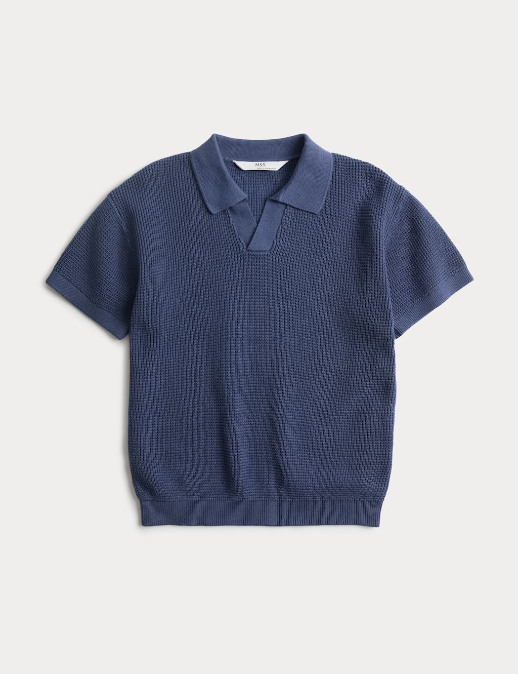 M&S Pure Cotton Knitted Top (2-8 Yrs) - 2-3 Years - Blue, Blue