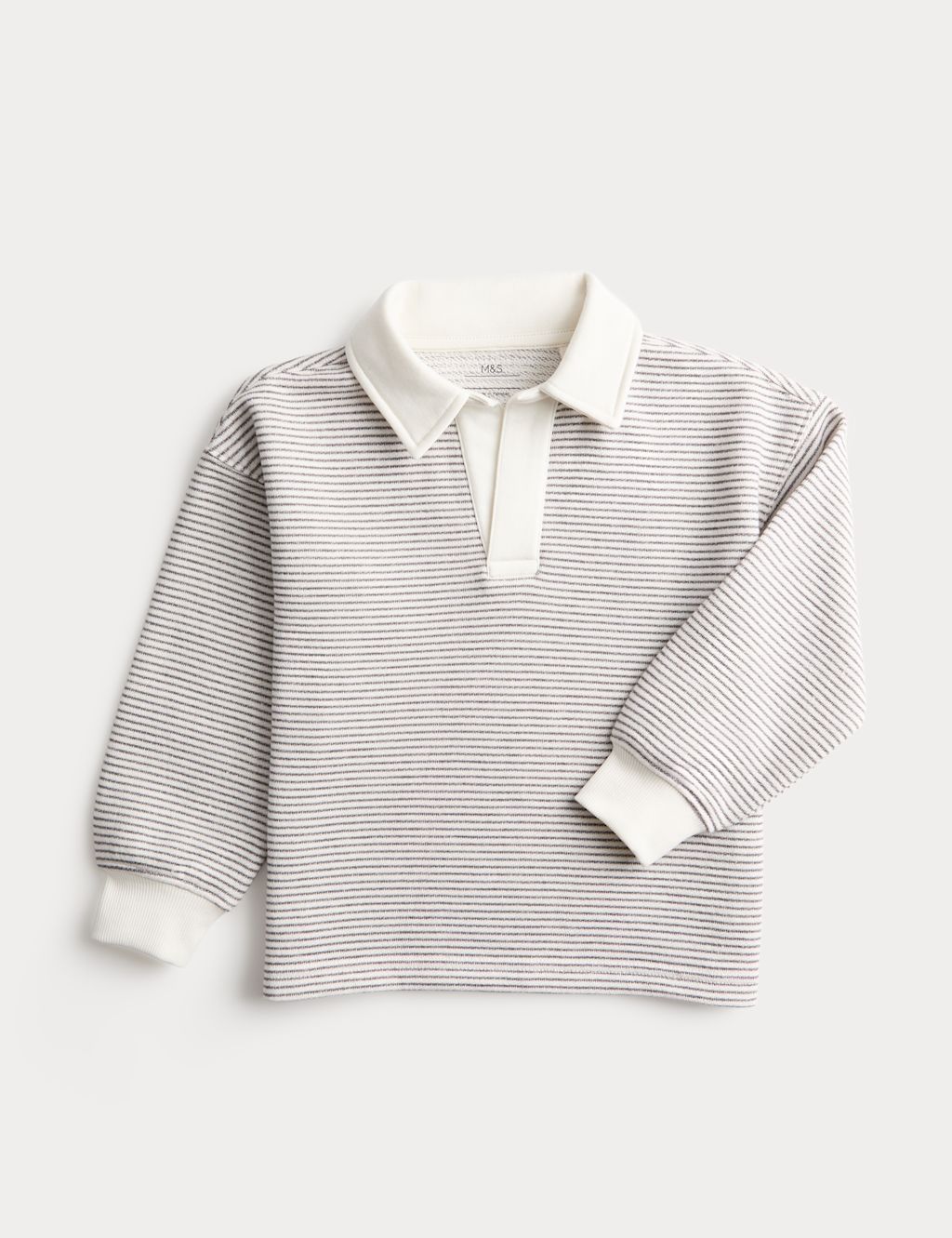 M&S Cotton Rich Striped Sweatshirt (2-8 Yrs) - 2-3 Years - Ecru Mix, Ecru Mix