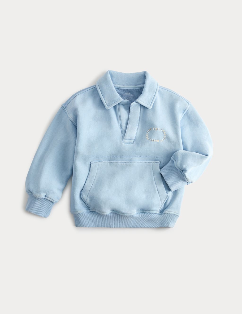 M&S Pure Cotton Positive Slogan Sweatshirt (2-8 Yrs) - 2-3 Years - Blue, Blue