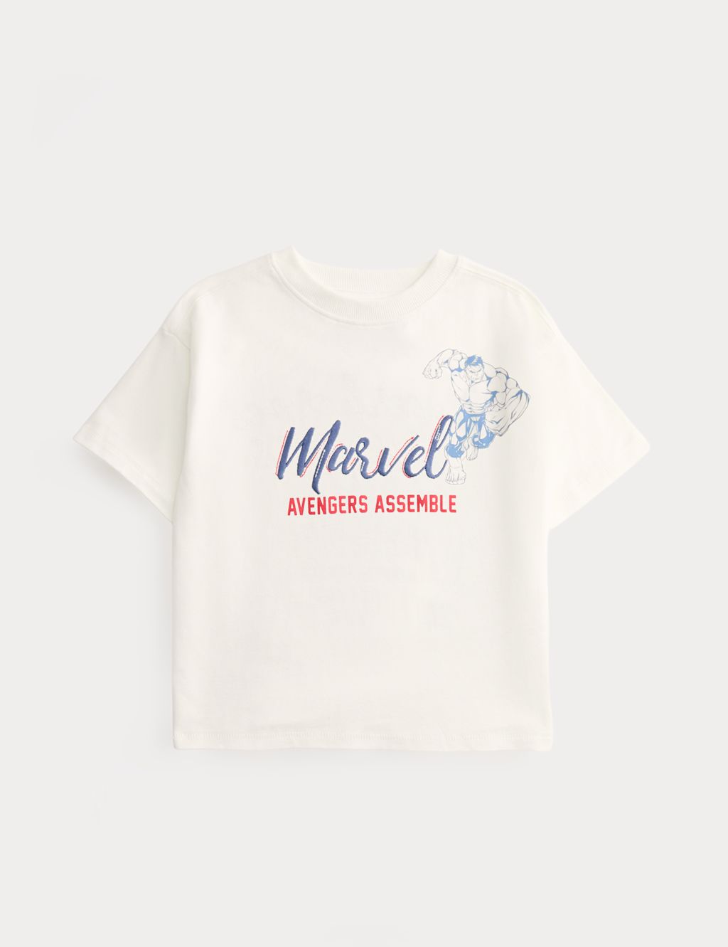M&S Pure Cotton Marvel&trade; Avengers&trade; T-shirt (2-8 Yrs) - 2-3 Years - Light Cream, Light Cream