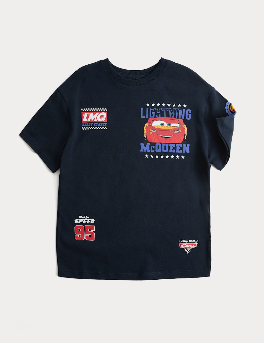 M&S Pure Cotton Disney Cars&trade; T-Shirt (3-8 Yrs) - 3-4 Years - Dark Navy, Dark Navy
