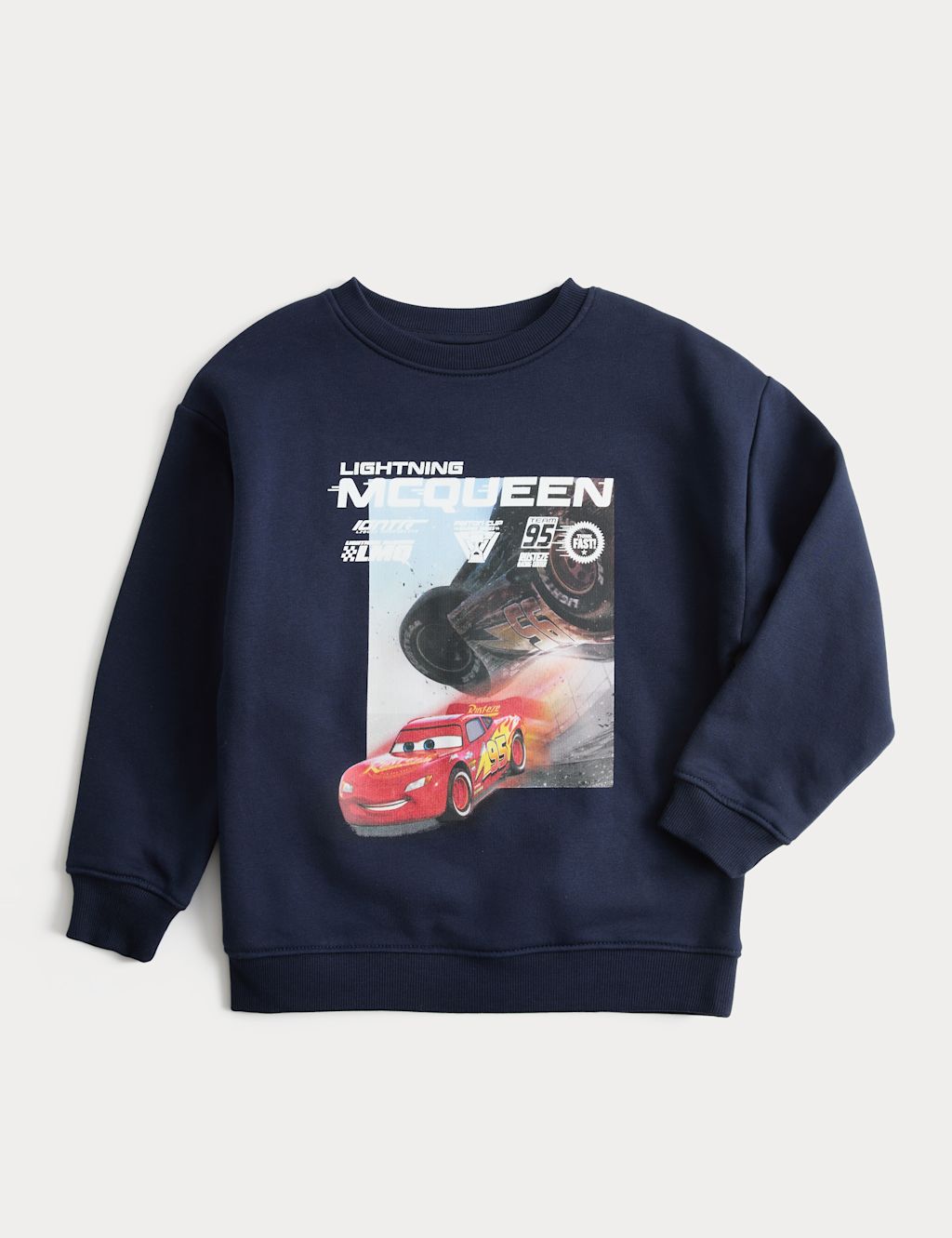 M&S Cotton Rich Disney Cars&trade; Sweatshirt (3-8 Yrs) - 3-4 Years - Navy, Navy