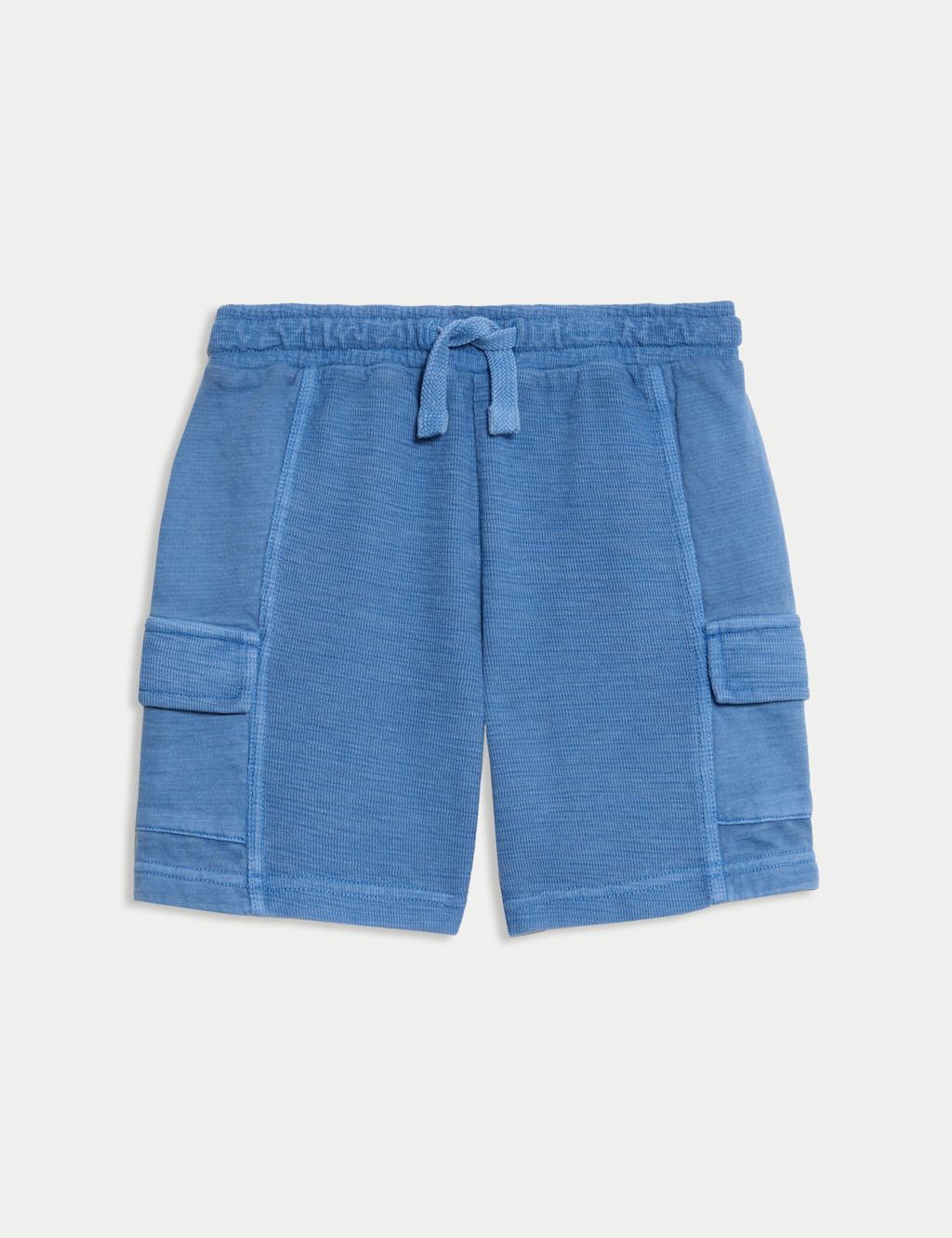 M&S Pure Cotton Cargo Shorts (2 -8 Yrs) - 2-3 Years - Blue, Blue