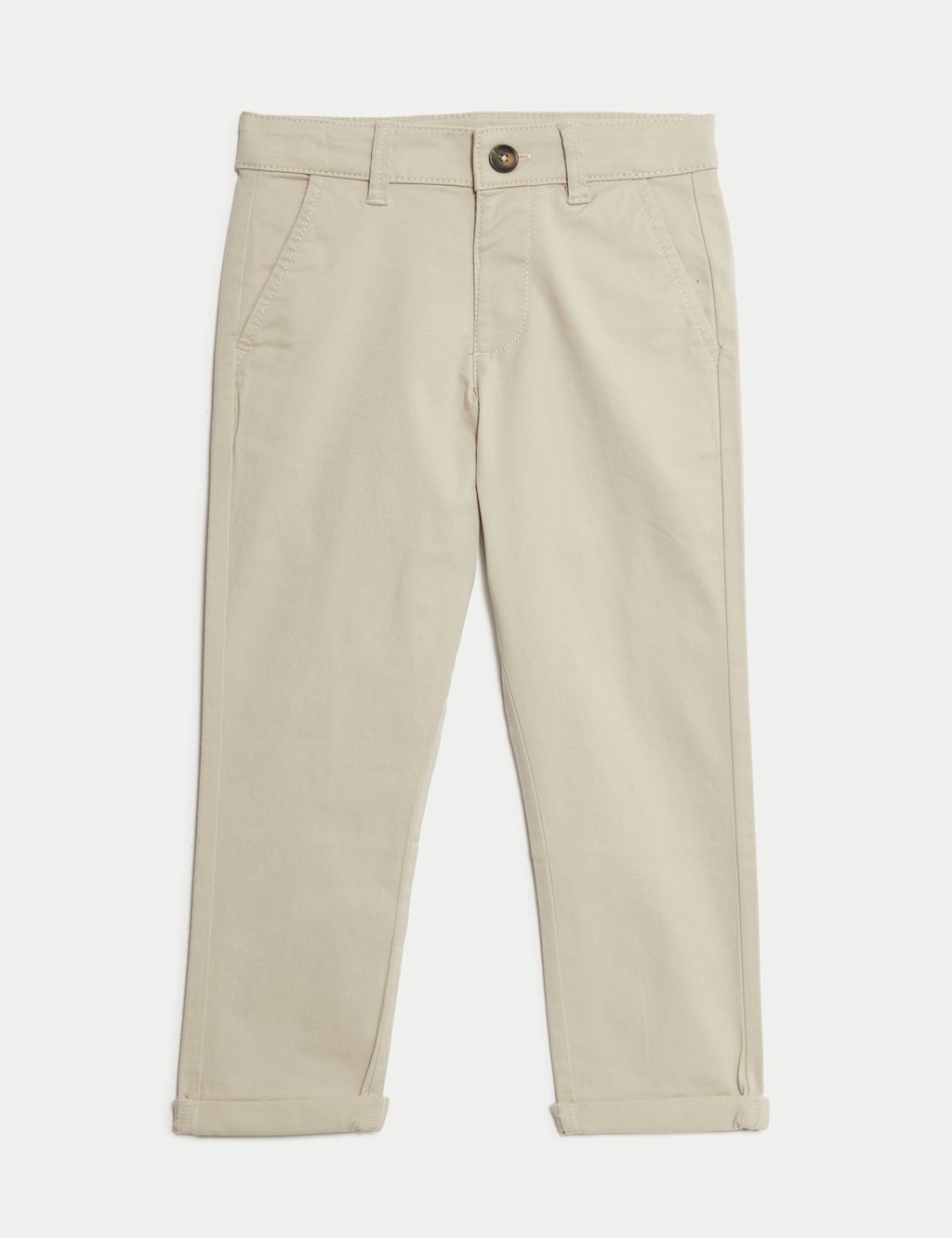 M&S Cotton Rich Chinos (2-8 Yrs) - 2-3 Years - Natural, Natural