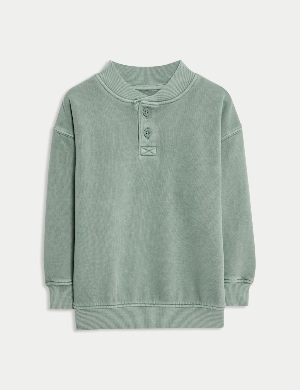 M&S Cotton Rich Sweatshirt (2-8 Yrs) - 2-3 Y - Green, Green