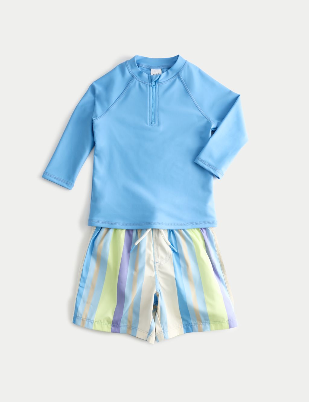 M&S 2 Piece Striped Swim Set (2-8 Yrs) - 2-3 Years - Blue Mix, Blue Mix