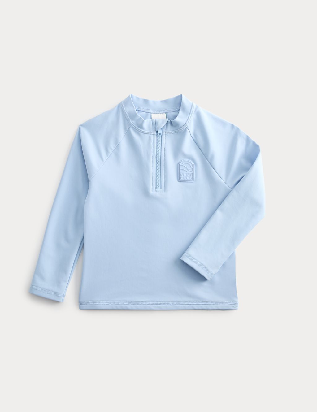 M&S Plain Long Sleeve Rash Vest (2-8 Yrs) - 5-6 Years - Blue, Blue