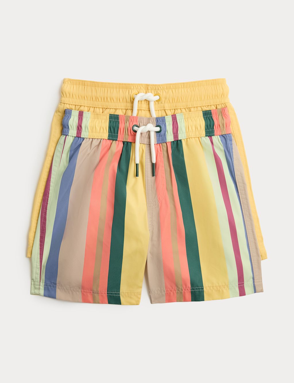 M&S 2 Pack Striped Swim Shorts (2-8 Yrs) - 2-3 Years - Multi, Multi