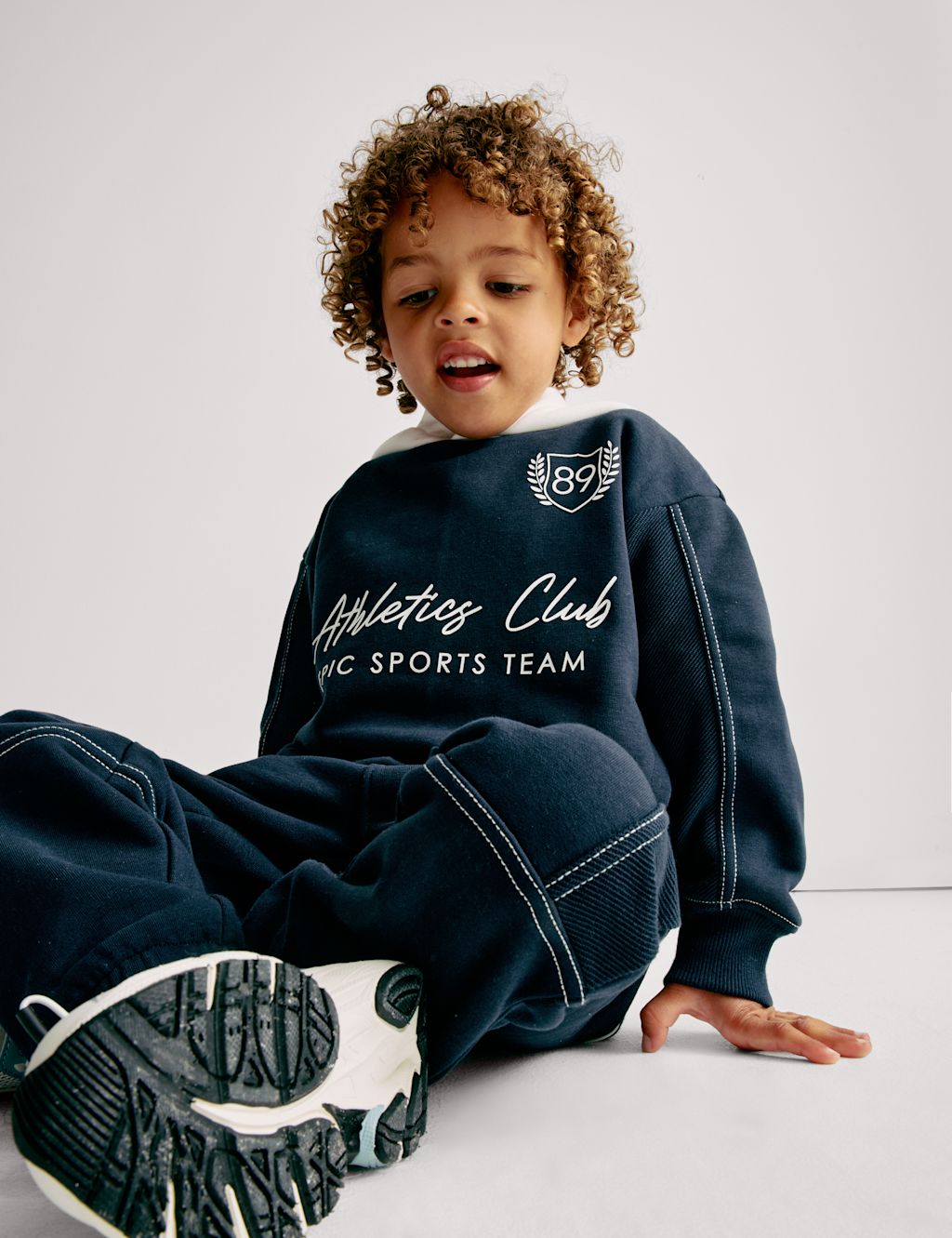 M&S Cotton Rich Top & Bottom Outfit (2-8 Yrs) - 2-3 Y - Navy, Navy