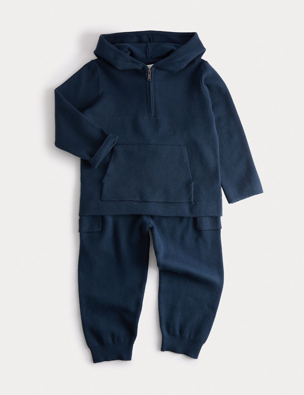 M&S 2pc Hoodie & Joggers Outfit (12 Mths-8 Yrs) - 3-4 Y - Navy, Navy