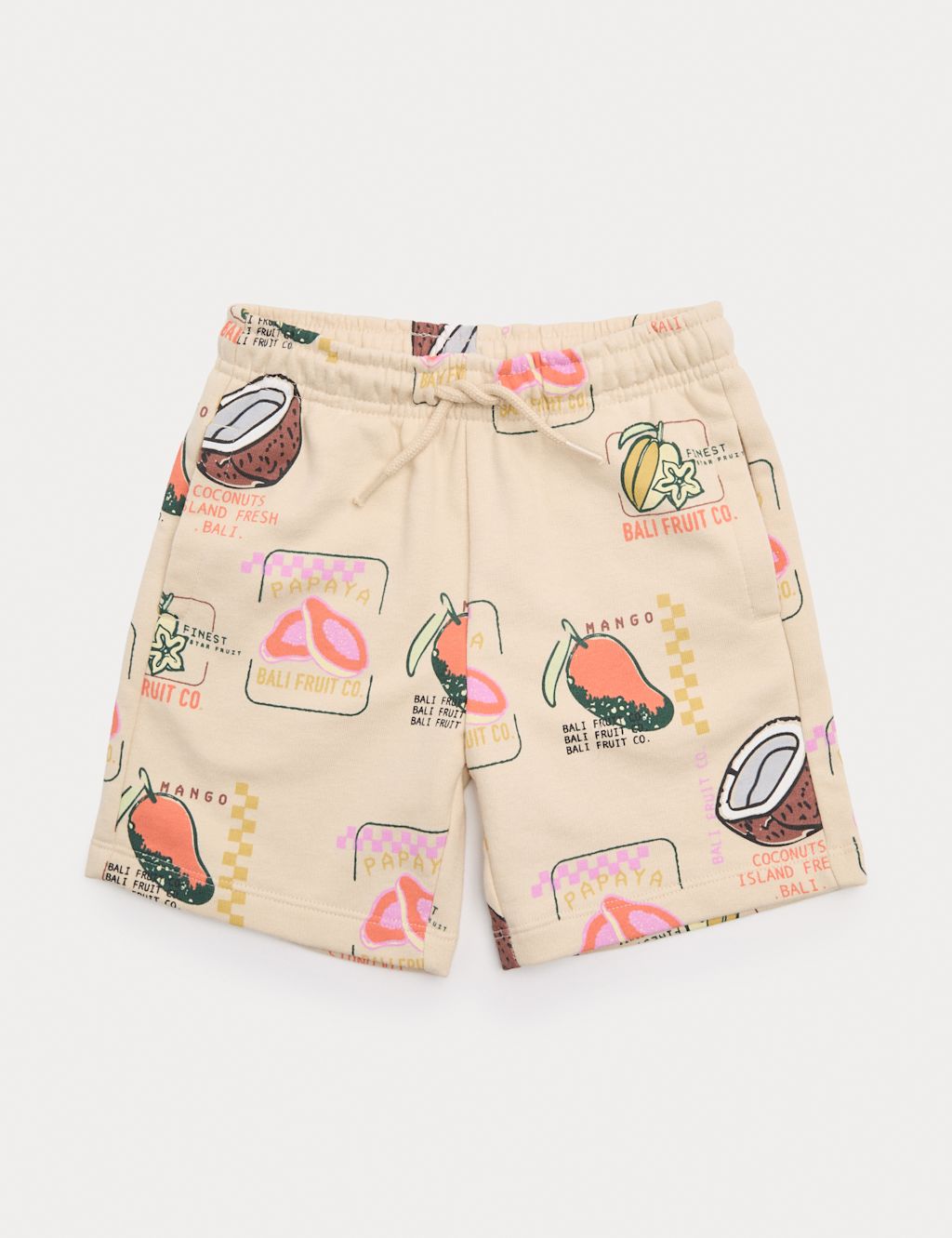 M&S Cotton Rich Shorts (2-8 Yrs) - 4-5 Years - Ecru Mix, Ecru Mix