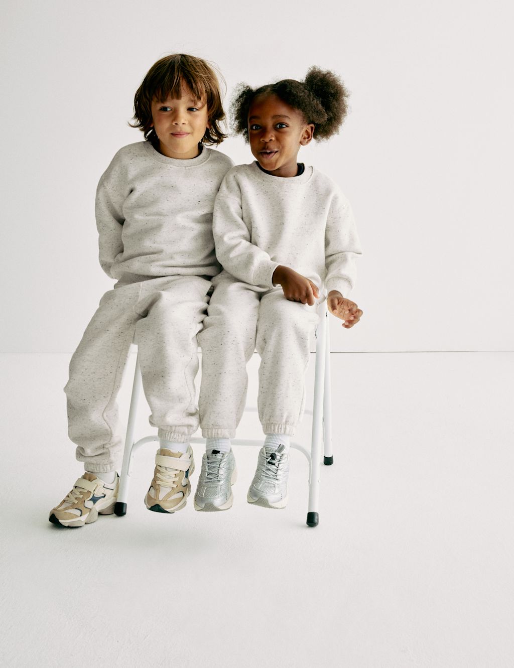 M&S Cotton Rich Neppy Sweatshirt (2-8 Yrs) - 3-4 Y - Cream, Cream